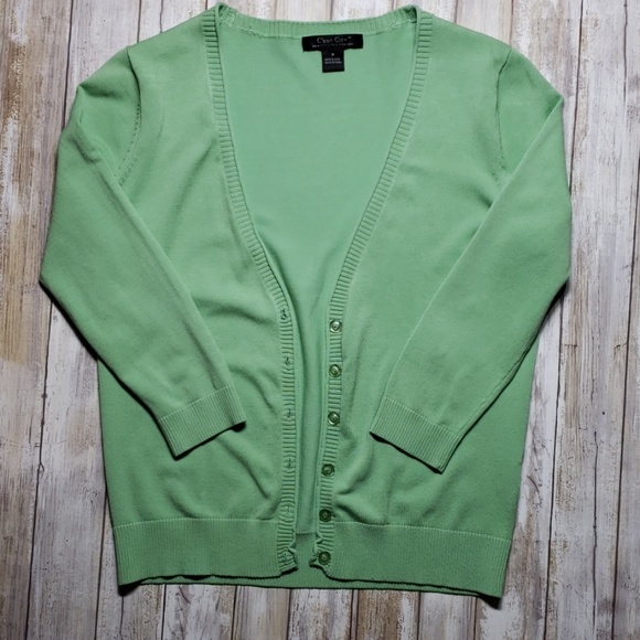 Spring Green Matching Knit Shell & Cardigan. - Picture 3 of 5
